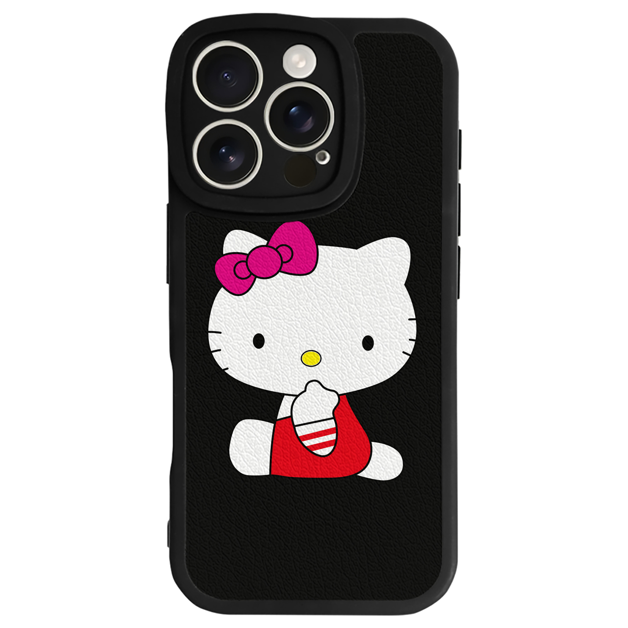 （画像用） Hello Kitty ハローキティ 【iPhone 16シリーズ対応】シリコンスマホケース（レザー調） 材質：シリコン